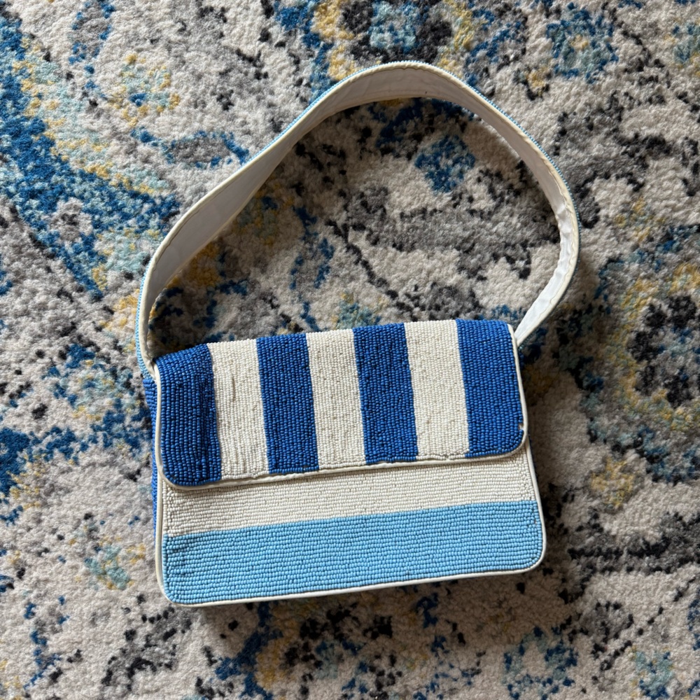 Striped Blue and White Women's Bag